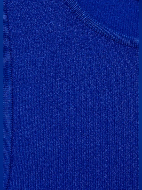 Mango Royal Blue Cropped knitted top NWT - Picture 5 of 6